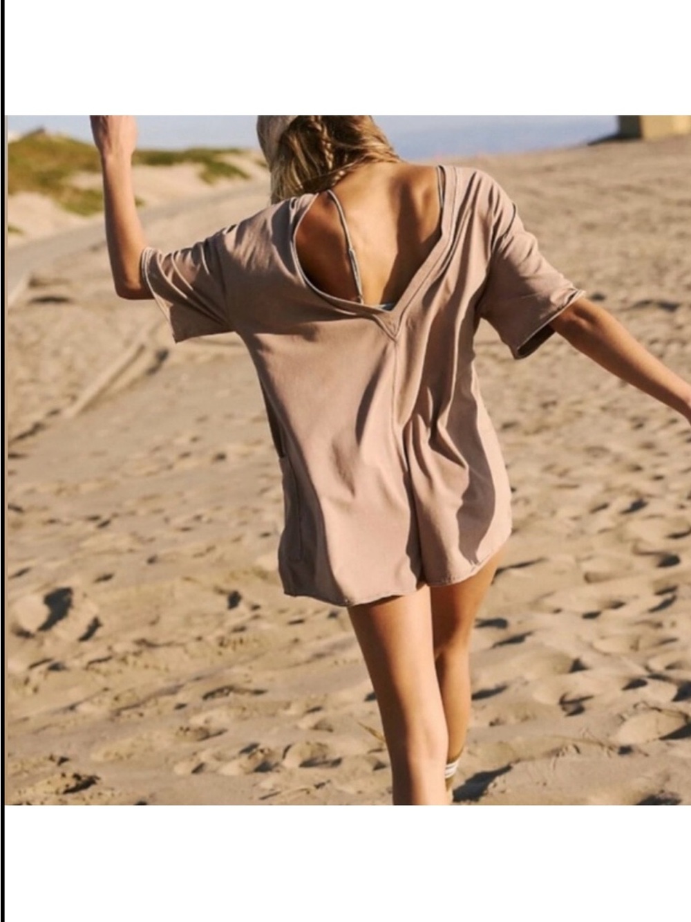 NWT Free People FP Movement Hot Shot Tee Romper Mocha Latte Sz S - Picture 3 of 16